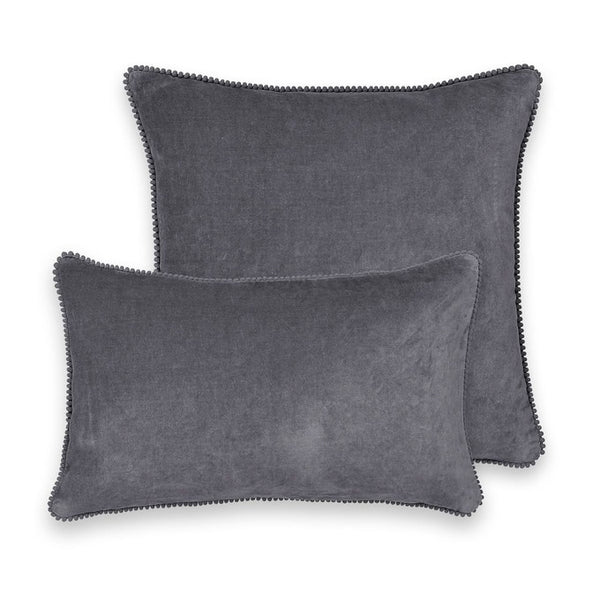 Housse de coussin Trouille en velours gris