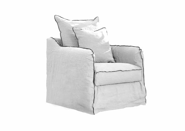 Fauteuil en lin froissé Albe