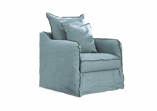 Fauteuil en lin froissé Albe
