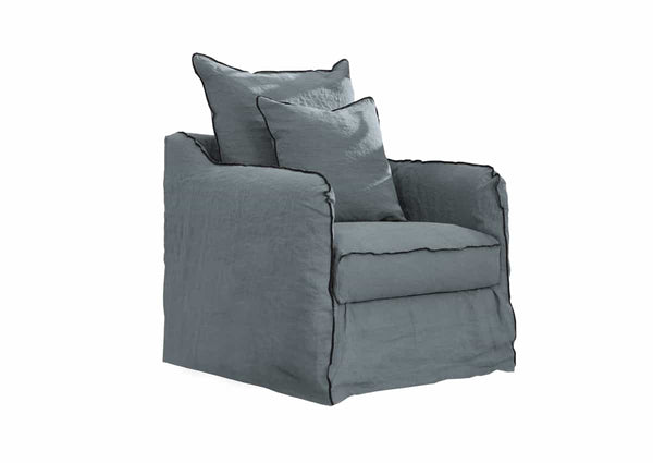 Fauteuil en lin froissé Albe