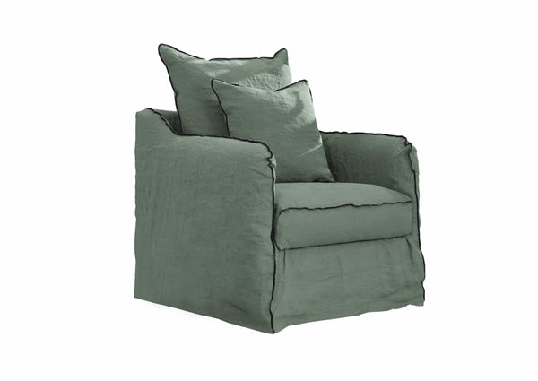 Fauteuil en lin froissé Albe