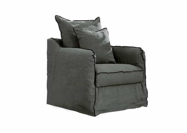 Fauteuil en lin froissé Albe