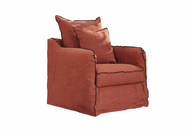 Fauteuil en lin froissé Albe