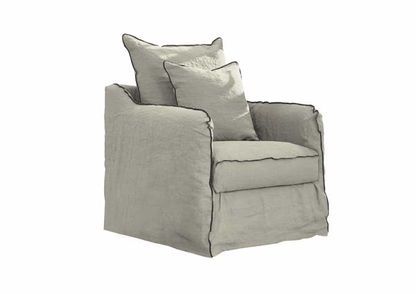Fauteuil en lin épais Albe