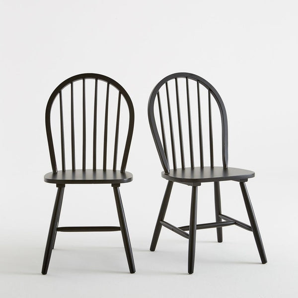 Lot de 2 chaises à barreaux Sarine en hévéa massif