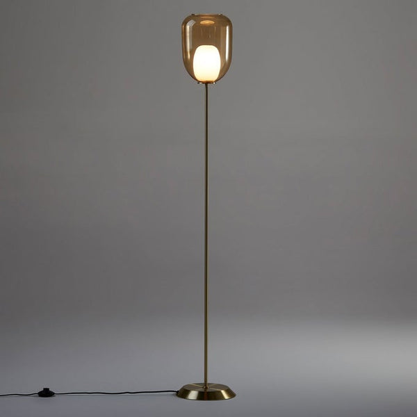 Lampadaire Siret laiton et verre
