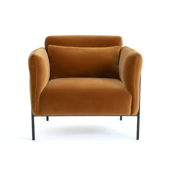 SP Fauteuil Vaupes en velours caramel