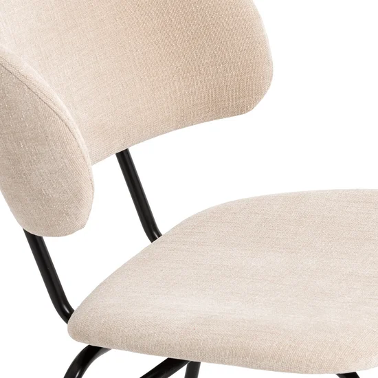 Chaise Volp, tissu beige et acier