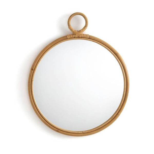 Miroir Brenno L en rotin naturel