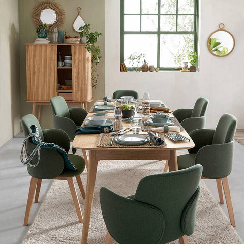 Chaise Tarnava, tissu vert