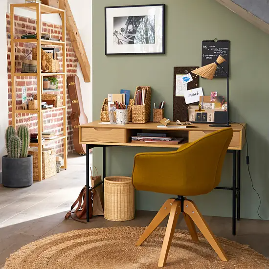 Bureau Aquio en chêne et métal