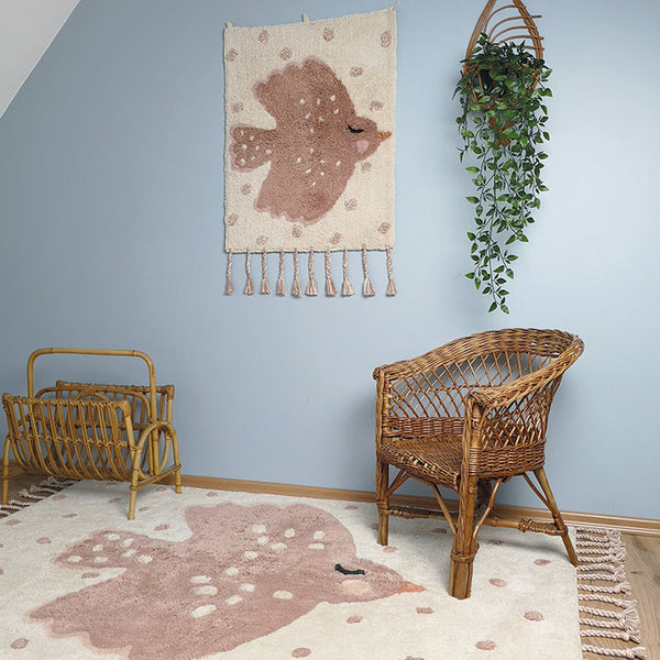 Tapis enfants oiseaux rose blush Shur