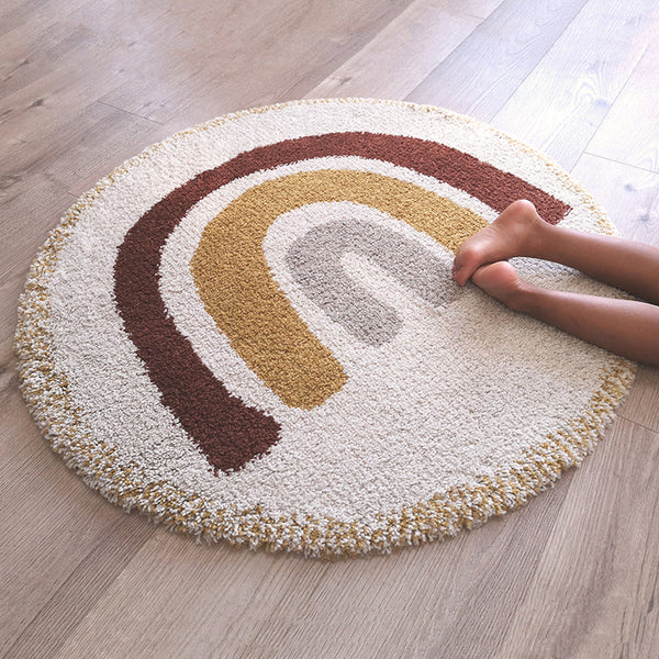 Tapis enfants rond arc-en-ciel Dez