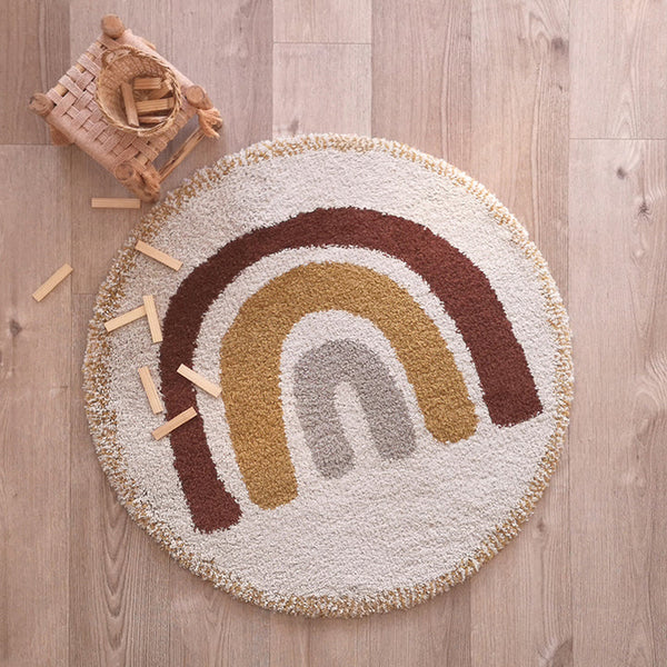 Tapis enfants rond arc-en-ciel Dez