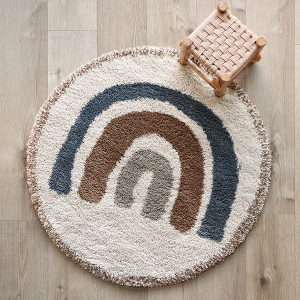 Tapis enfants rond arc-en-ciel Dez