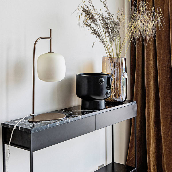 Console Maevarano métal et marbre noir