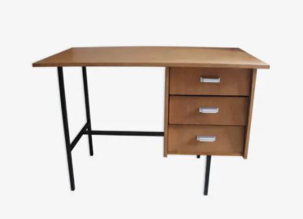Bureau vintage Steyr en bois et métal