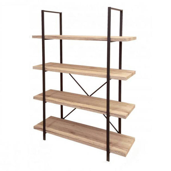Étagère Rijno en MDF naturel et métal noir