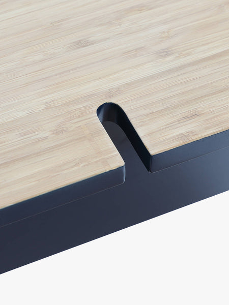 GB - Bureau Eamont en MDF et bambou naturel et bleu