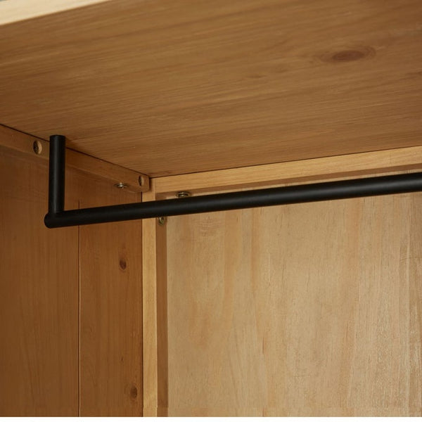 Armoire penderie Meng pin et métal