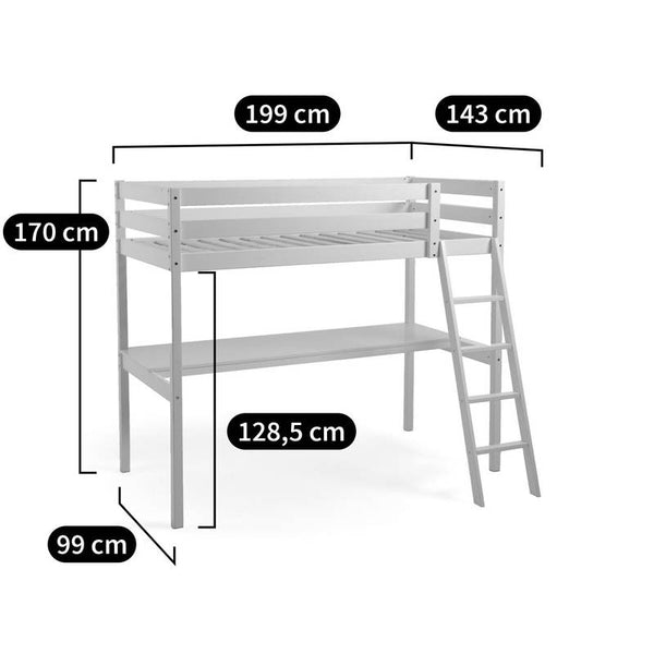 Lit mezzanine Litani en épicéa blanc