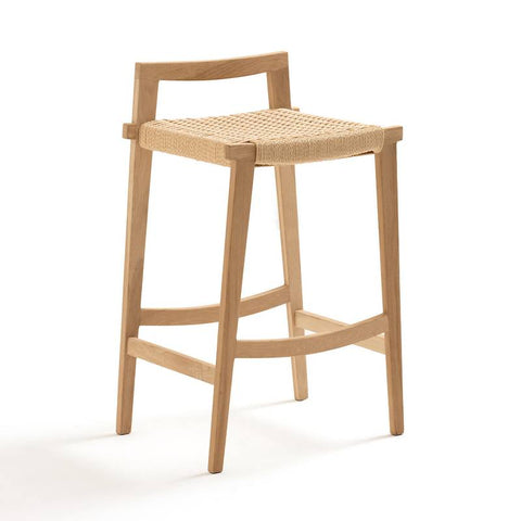 Tabouret de bar Lovat mi-hauteur chêne et tressage
