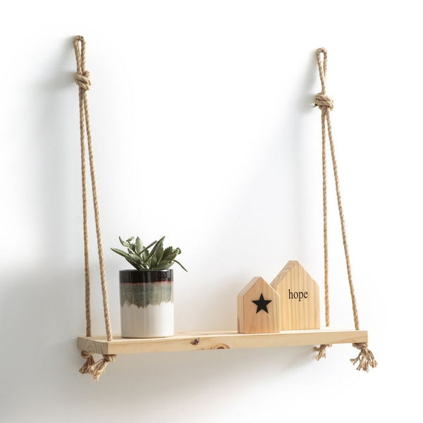 Étagère Hyrôme en pin et sisal naturel
