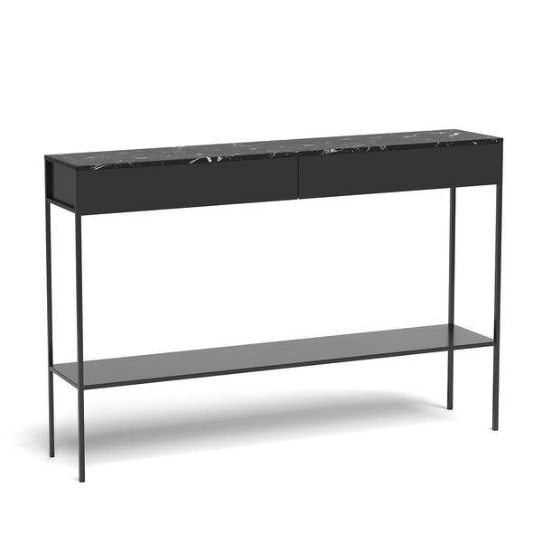Console Maevarano métal et marbre noir