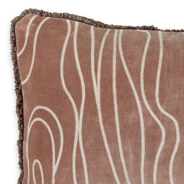 Housse de coussin Bahlui en velours rose