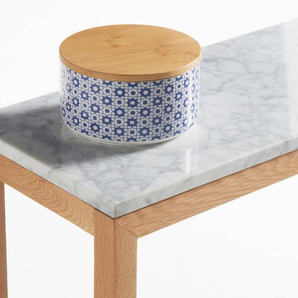 Console Merkys chêne et marbre