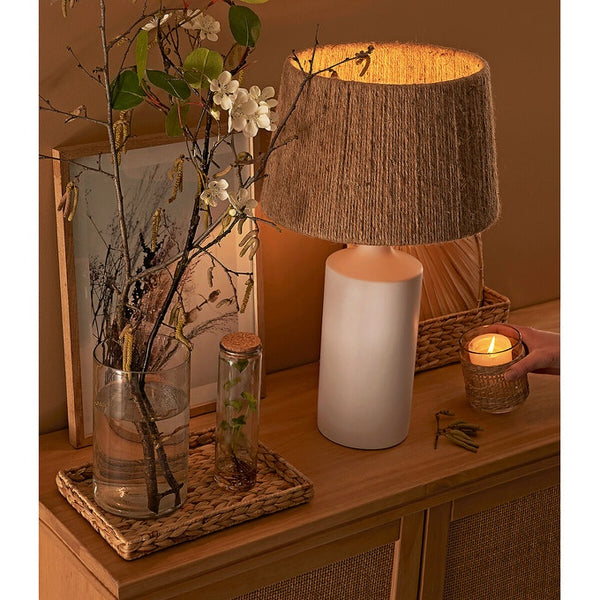 Lampe à poser Rupel, céramique et chanvre, naturel