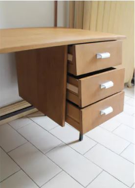 Bureau vintage Steyr en bois et métal