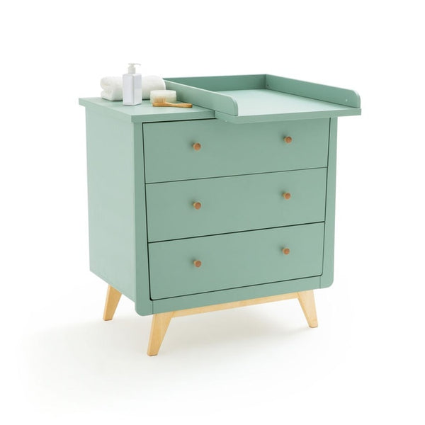 Commode table à langer Berwinne vert de gris