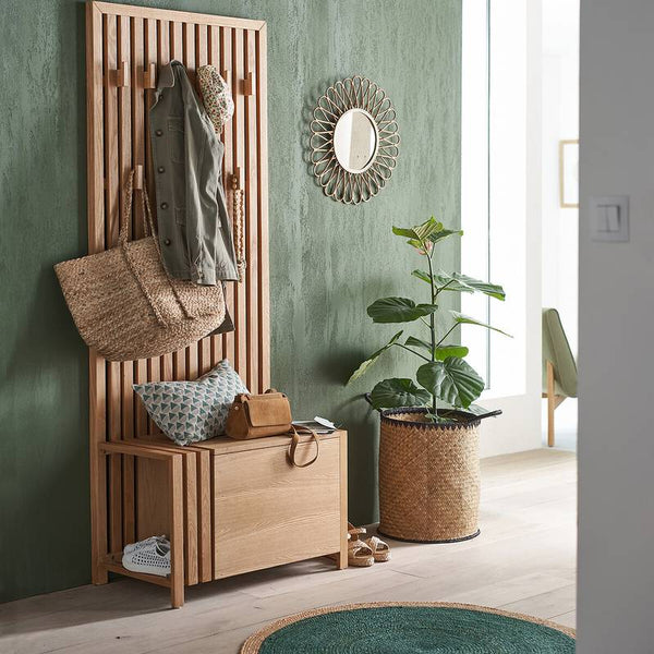 Miroir Gusa rotin et bambou forme soleil