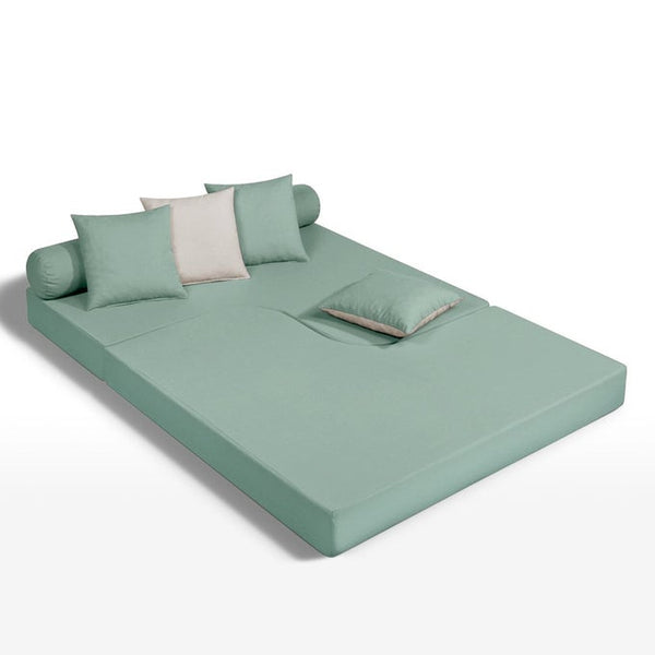 Banquette lit d'angle Salza en coton céladon