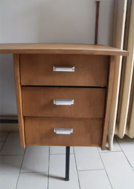 Bureau vintage Steyr en bois et métal