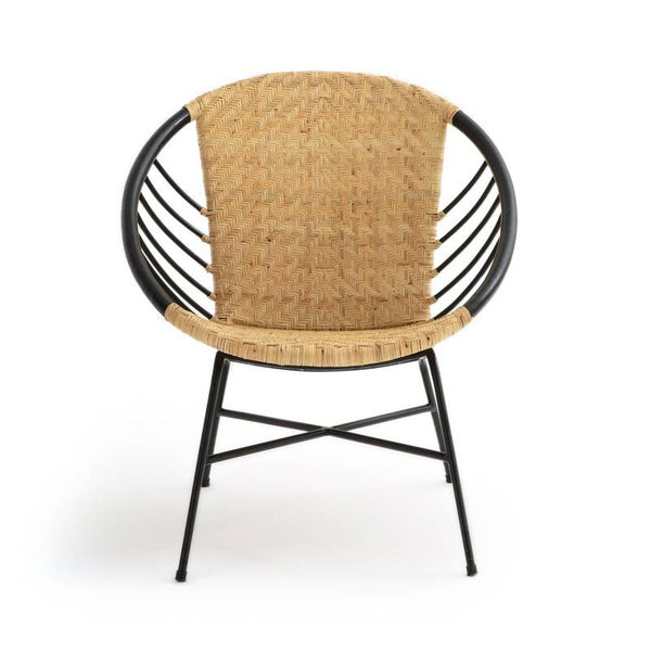 Fauteuil Oltet rotin et métal