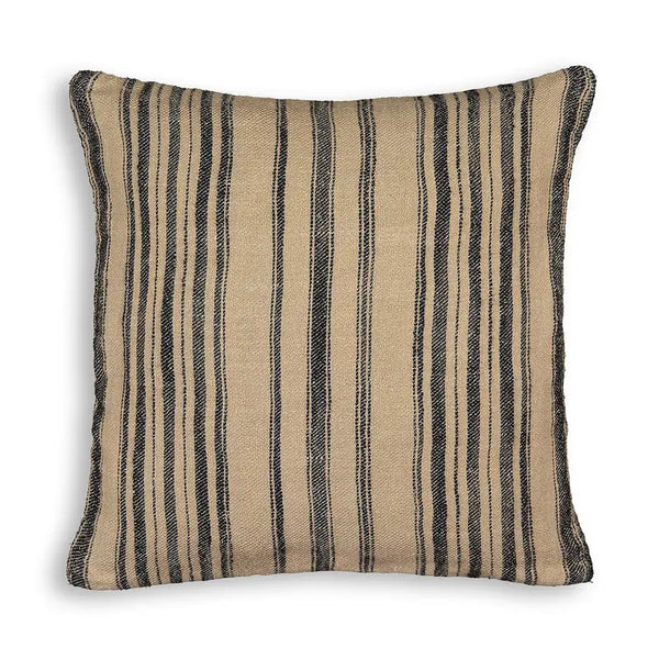 Housse de coussin Kouris rayé lin et coton