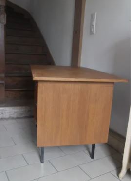 Bureau vintage Steyr en bois et métal