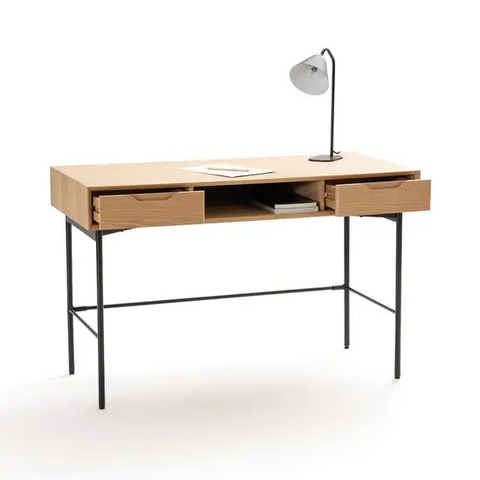 Bureau Aquio en chêne et métal