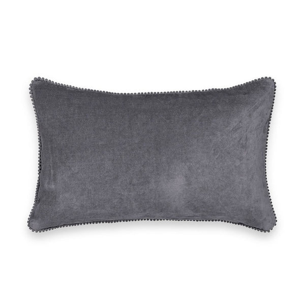 Housse de coussin Trouille en velours gris