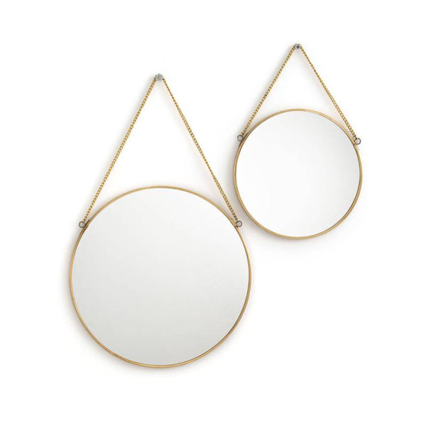 Lot de 2 miroirs ronds Samina, laiton