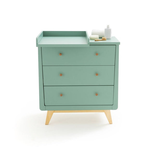 Commode table à langer Berwinne vert de gris