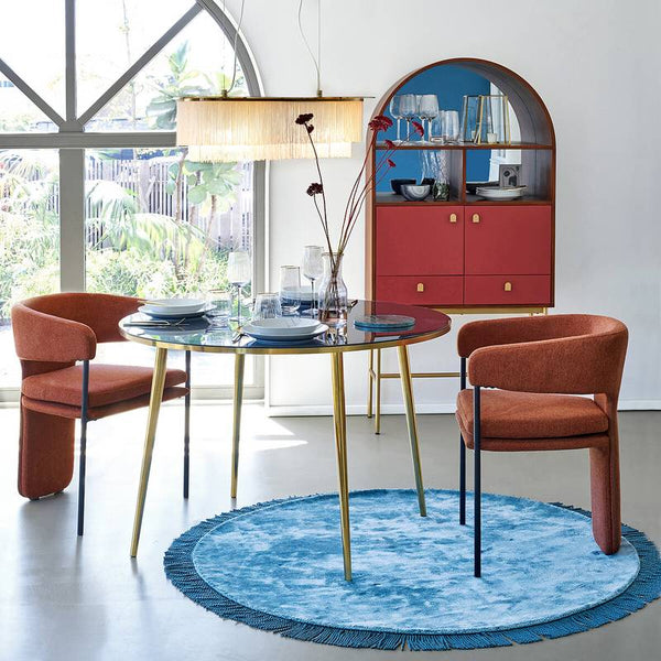 Fauteuil de table Aries tissu terracotta