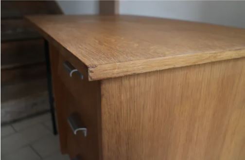 Bureau vintage Steyr en bois et métal