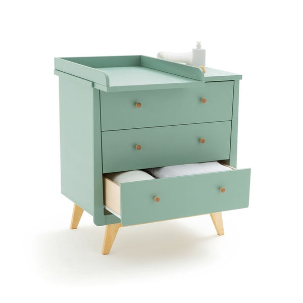 Commode table à langer Berwinne vert de gris