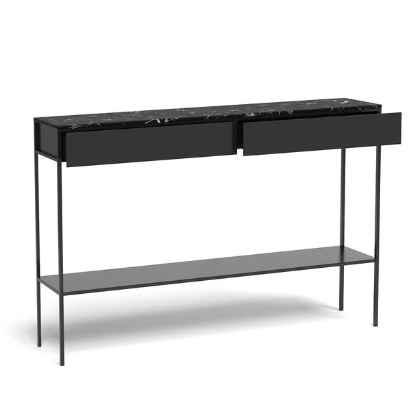 Console Maevarano métal et marbre noir