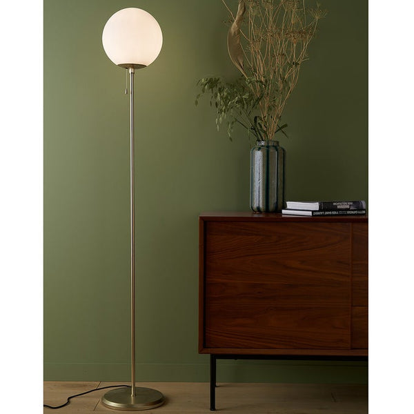 Lampadaire Tisza laiton et opaline