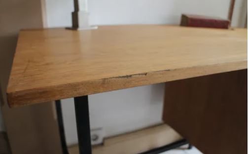 Bureau vintage Steyr en bois et métal