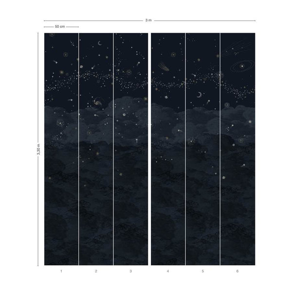 Papier peint Cosmos nuit, panneaux 150cm